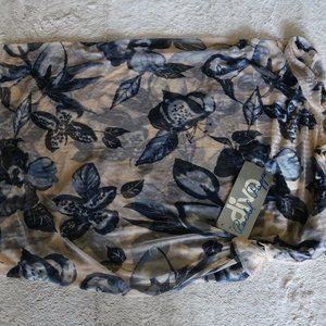 Rachel Pappo Flower Sheer Shawl Swim Beach Coverup